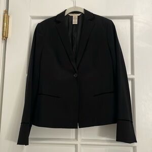 Vintage Max Studio Black Blazer with Velvet Trim